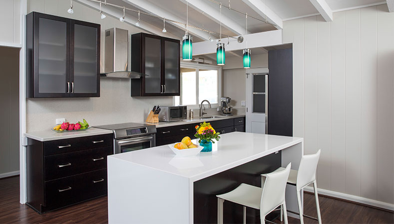 Hawaii Kitchen Remodeler—Homeowners Design Center; Galley kitchenette transformed into full, open kitchen